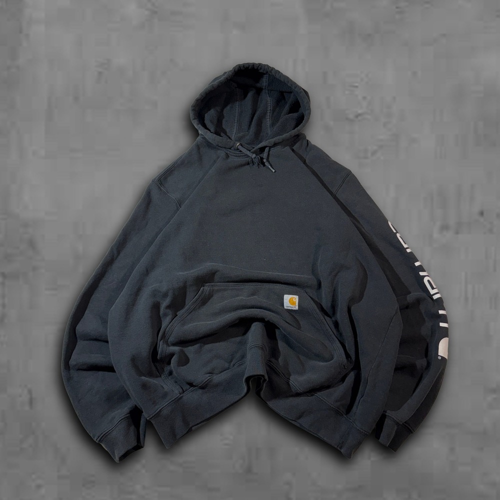 Vintage 2000s Oversized Black Carhartt Streetwear Hoodie‎